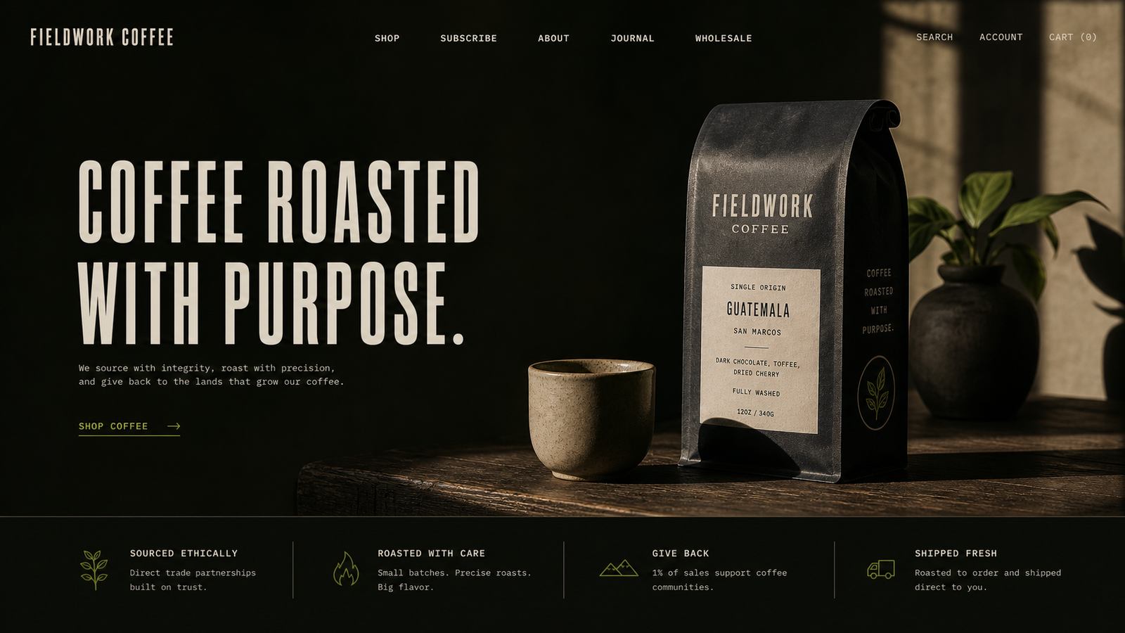 Fieldwork Coffee website design