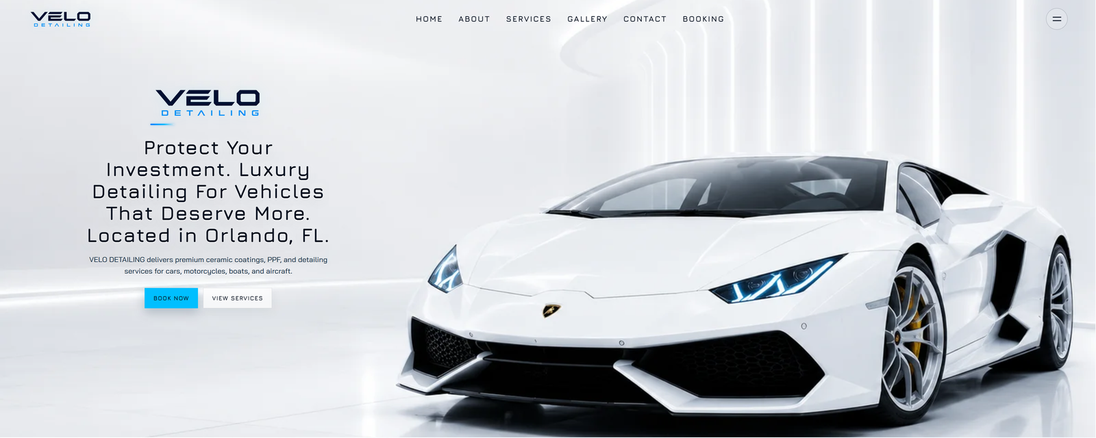 VELO DETAILING website design